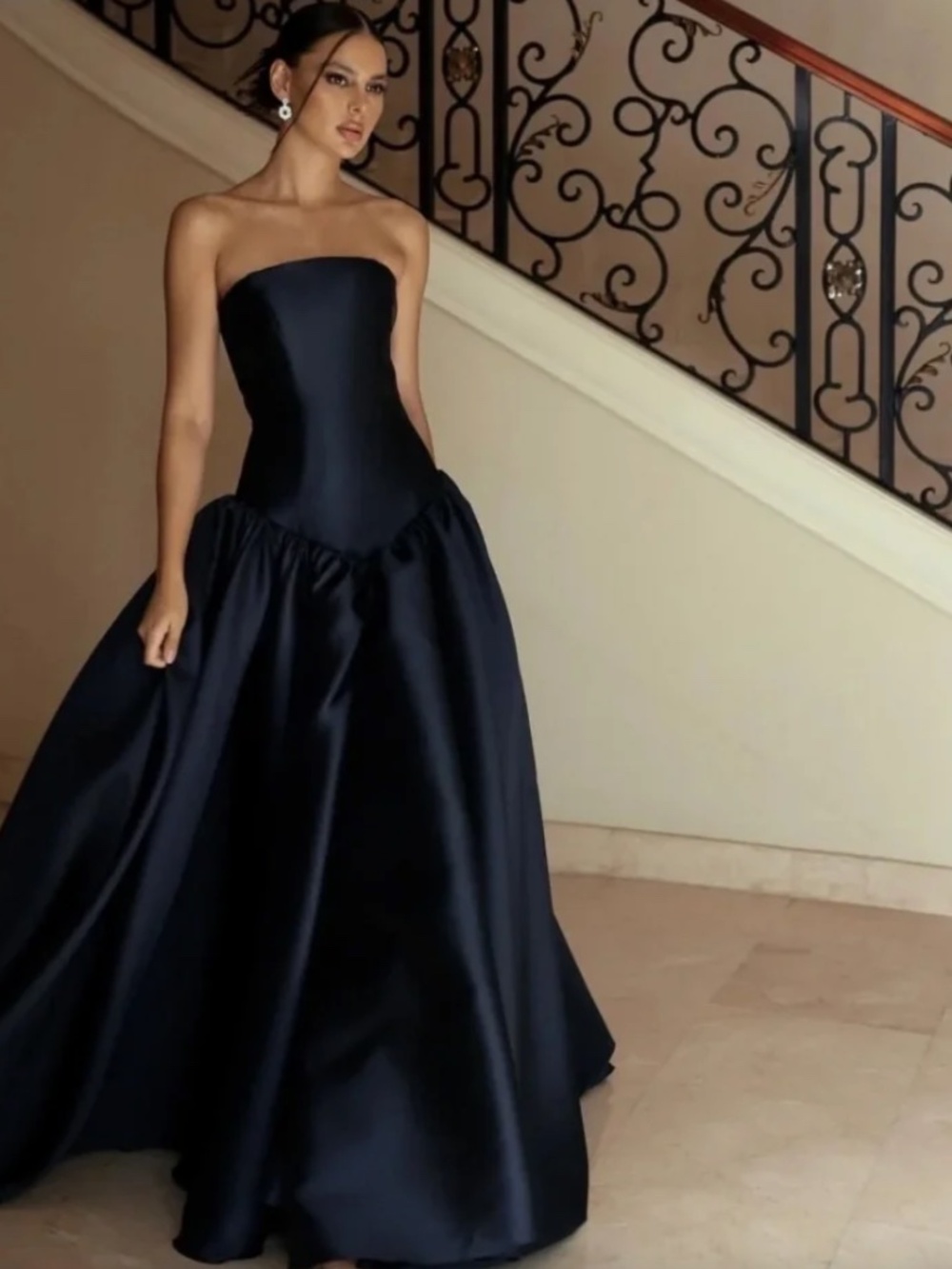 Espanola Black Gown Zipper Closure Size 2 - Ships in 48 hours - Picture 2 of 3